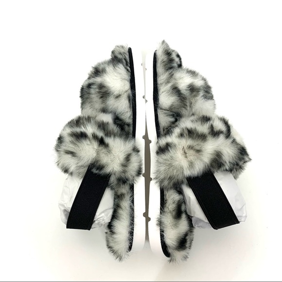 Dolce Vita Pochy Slingback Faux Snow Leopard Faux Fur Hard Sole Slippers Size 6 - Picture 6 of 13